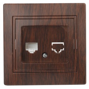 ЭРА Intro Plano роз. комп., СУ 1 мест. RJ45, венге, 1-303-10,Б0030088