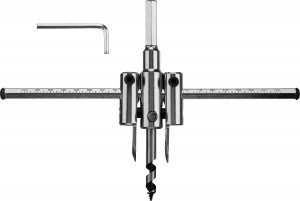 Сверло ЗУБР "МАСТЕР" регулируемое по дереву, двухрезцовое "Балеринка", d=40-200мм, 1-30мм, блистер