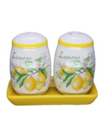 Солонка/перечница Лимоны набор с подставкой керамика П/У (кратность 6шт!!!) МФК MFK21093