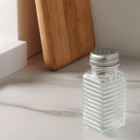 Солонка 8,8х3,4см, стекло, сталь