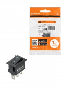 TDM выключатель клавишный KCD11-102 черный 250В, 1P, 3А, (3с), ON-ON, Micro SQ0746-0130