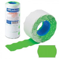 Этикетка МETO 26*12мм BRAUBERG волна, зел, КОМПЛЕКТ 5 рул. по 800шт, (этикет-пистолет 290344) 123579