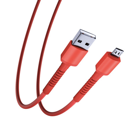 BY Кабель для зарядки XXL Micro USB, 2 м, 3А, Быстрая зарядка QC3.0, красный