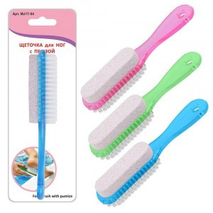 Щетка для ног с пемзой микс (кратность 6шт!!!) MJ17-54 Мультидом