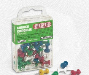 Кнопки для пробковых досок силовые Attache 30 шт./уп. AL-TS1002-30VH 55365