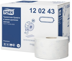 Бумага туалетная Tork Premium T2 2с мин бел170м 850л 110253/120243 12рул/уп 350817