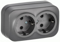 IEK GLORY роз. ОУ 2 мест. 16А (земля) РС22-3-ХСм сталь мат. ERH21-K46M-16