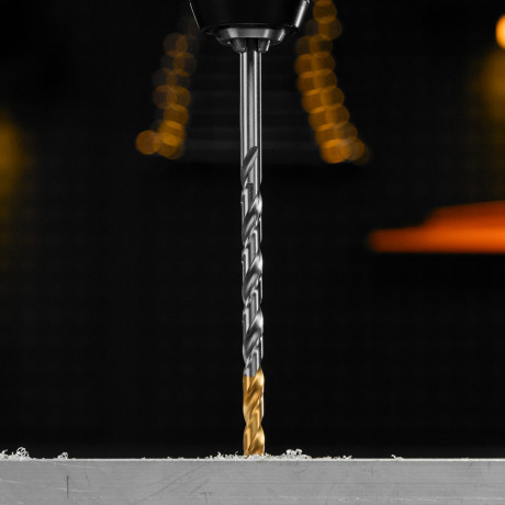 Сверло спиральное по металлу 6,5 х 148 мм, Р6М5, Golden Tip, удлиненное Denzel