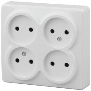 ЭРА Эксперт роз. ОУ 4 мест. 16А бел. 4х2P 11-2210-01 (1/12/120)