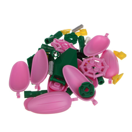 Конструктор в виде цветка, 38-68 дет., ABS, 8х3,5х13см, 4 вида