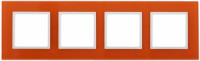 ЭРА 14 Elegance рамка СУ 4 мест.стекло, оранжевый+бел 14-5104-22 5657