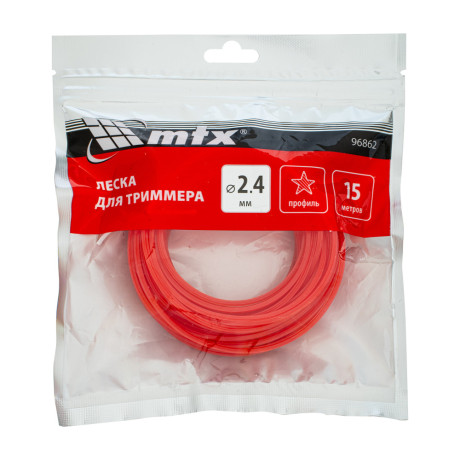 Леска для триммера звезда 2,4 мм х 15 м MTX