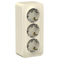 Systeme Electric BLANCA роз. ОУ 3 мест. 16А молоч. (пл.осн., земля, изол.пл.) BLNRA010312 (5!)