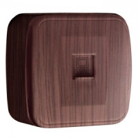 EKF Минск роз. телеф. ОУ 1 мест. темное дерево (ДУБ) (RJ11) EGT01-034-40