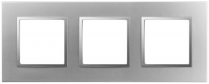 ЭРА Elegance Classic рамка пластик СУ 3 мест., алюминий 14-5013-03  60583