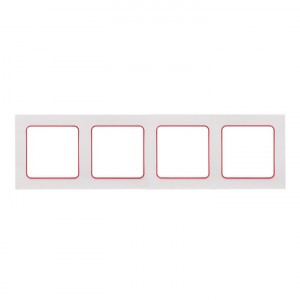 EKF Стокгольм рамка 4 мест. белая с линией цвета красный (PC) EAM-G-305-10