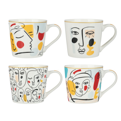 Кружка тм MILLIMI Авангард, 400мл, фарфор, 4 дизайна