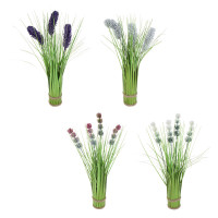 LADECOR Букет цветов полевых искусственных, 40 см, пластик, проволока, веревка, 4 вида