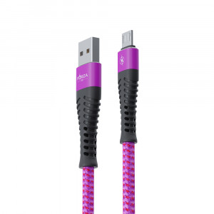 FORZA Кабель для зарядки Венеция Micro USB, 1м, 2А, тканевая оплётка, 3 цвета, пакет
