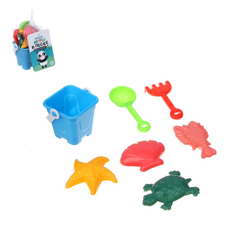 ИГРОЛЕНД Набор садовых инструментов "Игры в песке" 7 предметов, РР, 13х8х5см, 4 дизайна