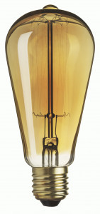 Navigator ST64 E27 60W колба прозрачная, золотистая Винтаж NI-V-ST64-SC17-60-230-E27 CLG