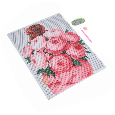 ХОББИХИТ Картина из страз, комплект: твердая основа, стразы, стилус, 30х40см, 5-10 дизайнов