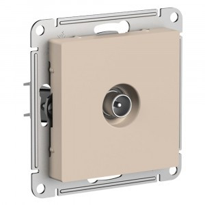 Systeme Electric AtlasDesign мех. конн. TV антен СУ 1 мест. песочный(пл.осн, RG6 0,7dB)ATN001293(5!)