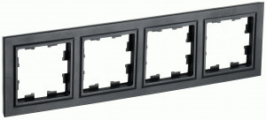 IEK BRITE Рамка СУ 4 мест. РУ-4-БрЧ черный BR-M42-K02