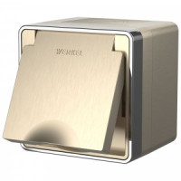 Werkel роз. ОУ 1 мест. 16A земля шторки крыш IP44 Gallant (шампан рифл.) W5071210/WL15-02-04 a051048