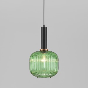 EUROSVET св-к подвесной 1x40W E27 200x200x1110 черный/зелёный Bravo 50182/1