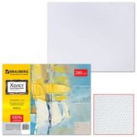 Холст грунт. на картоне BRAUBERG 40х50 см, 100% хлопок, мелкое зерно, 190622