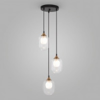 Eurosvet св-к подвес. 3x25W 330х330х1160 мет прозр./черный/латунь Spritz 70216/3 a064747