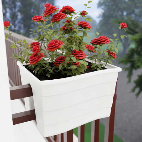 Кашпо на перила 29х29х20 см Белый БШ8913 х8