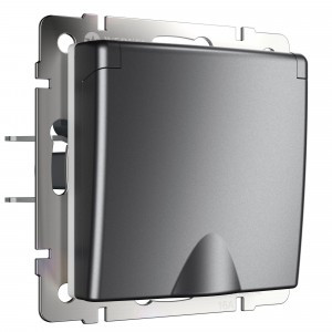 Werkel мех. роз. СУ 1 мест. 16А, земля, крышка, шторки IP44 (графит матовый) W1171264 a063105