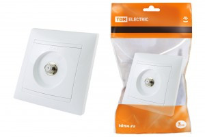 TDM Лама роз. SAT (F-разъем) 0-2400МГц СУ 1 мест. бел. (10!) SQ1815-0021