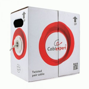 Cablexpert кабель UTP 4x2x0.40 мм, кат.5e, CCA, одножил., 100 м, серый