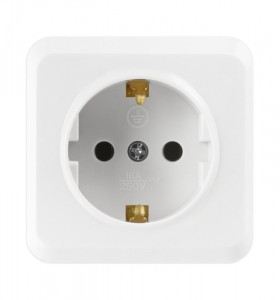 Smartbuy Юпитер роз. ОУ 1 мест. бел. (земля, керам. осн.) 16A SBE-03w-16-S1-Z-c