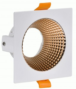 IEK св-к 4110 встр. поворотн. GU10 белый/золото пласт.