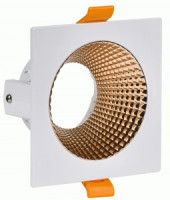 IEK св-к 4110 встр. поворотн. GU10 белый/золото пласт.