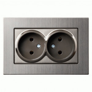 SmartBuy Нептун роз. СУ 2 мест. с рамкой серый никель SBE-06gn-10-S2-N