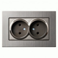 SmartBuy Нептун роз. СУ 2 мест. с рамкой серый никель SBE-06gn-10-S2-N