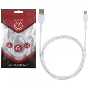 Energy кабель ET-05 USB(A)шт. - type C шт., 1 м, белый, 6290