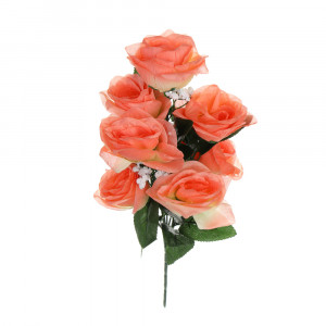 LADECOR Букет искусственных цветов в виде раскрытых роз с гипсофилами, 6 цветов