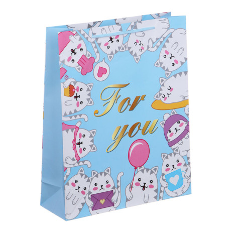 Пакет подарочный бумажный, 26x32x9 см, нежность, 128 гр, 4 дизайна