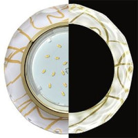 Ecola GX53 H4 LD5313 св-к Стекло Круг с вогн.гран.подсв. 4K Золото-Зол на бел 38x126 SG53RCECH (10!)