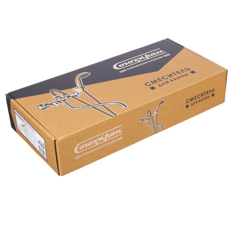 СоюзКран Смеситель для ванны с душем, круглый излив 40см, кер. кран-буксы 1/2, хром, цинк, SK08-S240