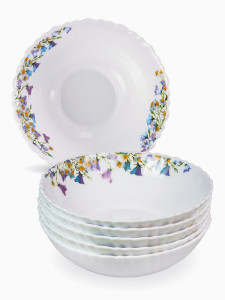 Тарелка суповая Колокольчики 18см, 650мл стекло (кратность 6шт!!!) МФК MFK21068