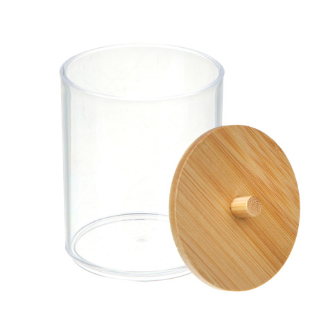 Органайзер косметический с бамбуковой крышкой тм ЮНИLOOK, PS, бамбук 8,5x7см, ВЗ24-24