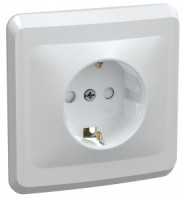 IEK ВЕГА РСш10-3-ВБ роз. СУ 1 мест. земля c защ.шт. 16А белый ERV14-K01-16-DM