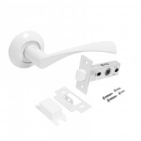 Комплект для двери АЛЛЮР АРТ ОСКАР  W+L45-8 W (13110/S45) белый (ручка и защелка)блистер (20)
